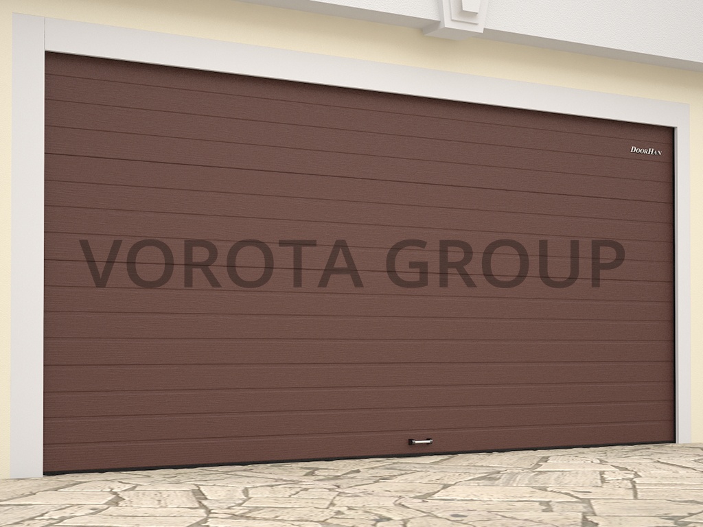 Стандартные гаражные ворота коричневые Doorhan 3500x2250