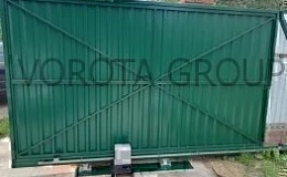 Автоматические сдвижные ворота из профлиста