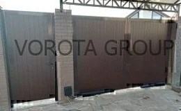 Автоматические распашные ворота сэндвич панель